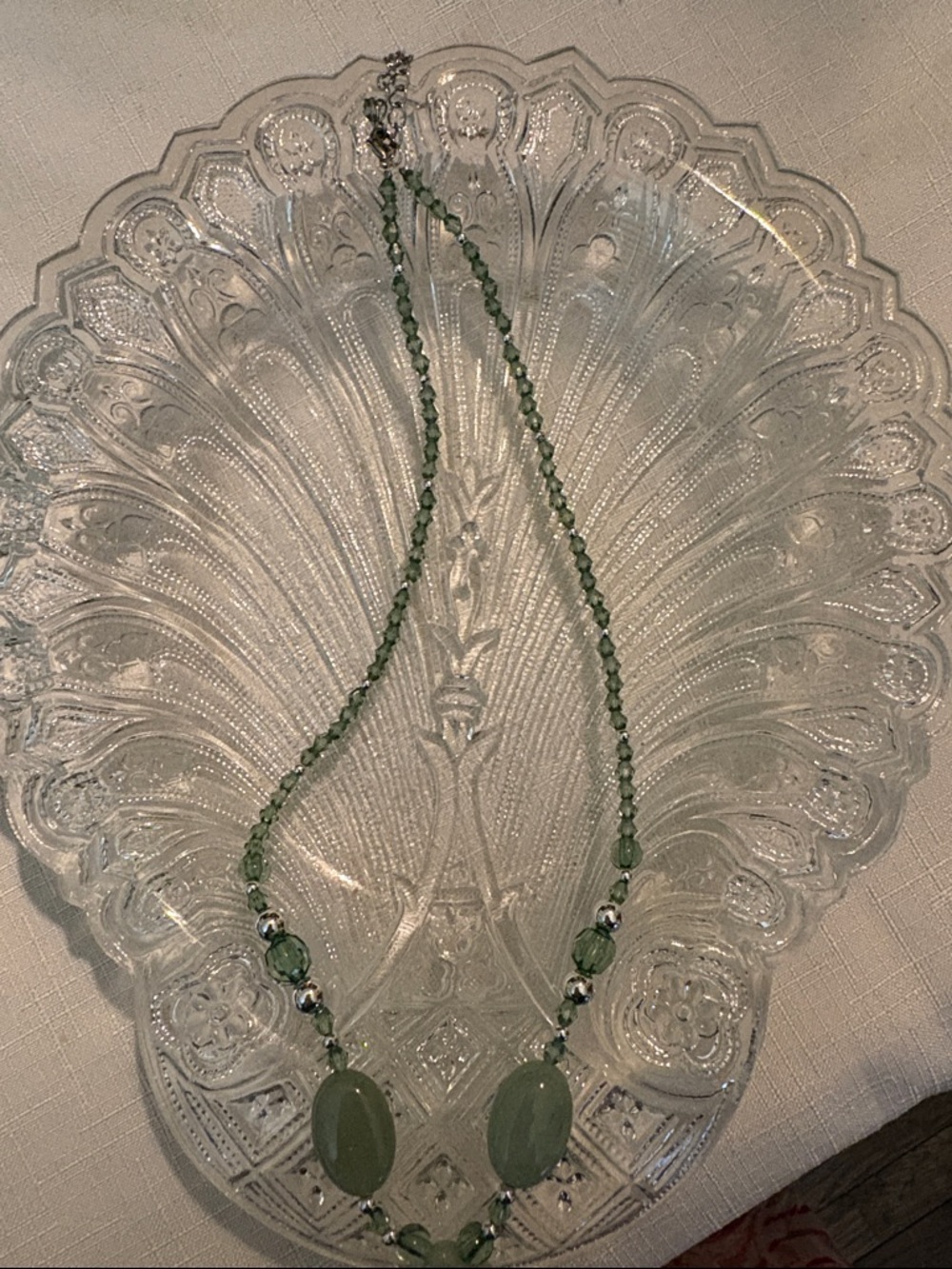 Green Beaded Necklace - Elegant Women's Jewelry